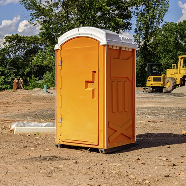 how often are the portable restrooms cleaned and serviced during a rental period in Lennox SD